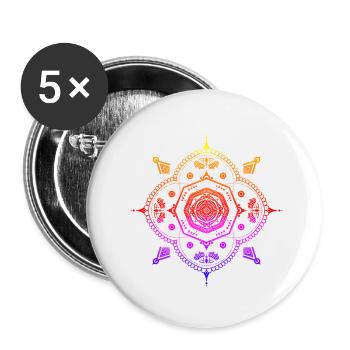 Mandala Boho Mandala Style Muster bohemian - Buttons klein 25 mm (5er Pack) - Weiß - Vorne