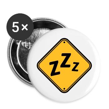 Caution snoring shield - Buttons small 1''/25 mm (5-pack) - white - Front
