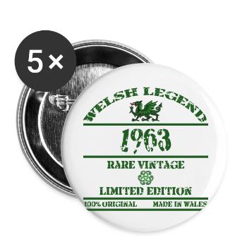 Eine walisische Legende 1963 - Buttons klein 25 mm (5er Pack) - Weiß - Vorne