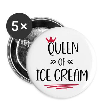 Crème glacée - Lot de 5 petits badges (25 mm) - blanc - Devant