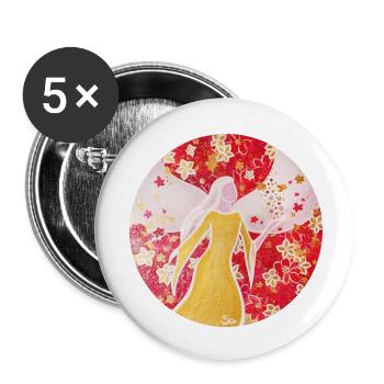 FleursEngel - Sonja Ariel par Staden - Lot de 5 petits badges (25 mm) - blanc - Devant