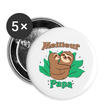Bester Papa - Buttons klein 25 mm (5er Pack) - Weiß - Vorne