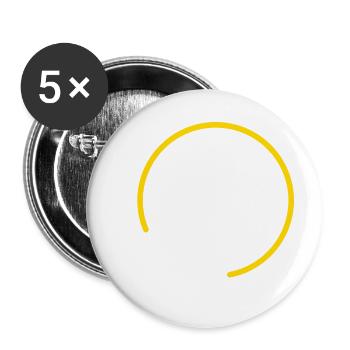 Wolf bei Vollmond - Buttons klein 25 mm (5er Pack) - Weiß - Vorne