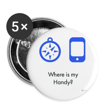 Where is my mobile phone? - Buttons small 1''/25 mm (5-pack) - white - Front