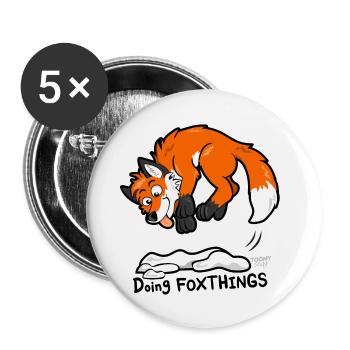 Rotfuchs Doing Foxthings - Buttons klein 25 mm (5er Pack) - Weiß - Vorne