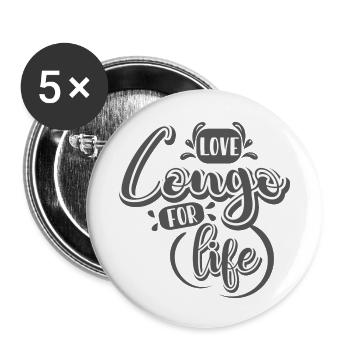 Love Congo For Life - Lot de 5 petits badges (25 mm) - blanc - Devant