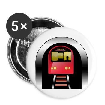 Londoner roter Zug unter dem Bogen - Buttons klein 25 mm (5er Pack) - Weiß - Vorne