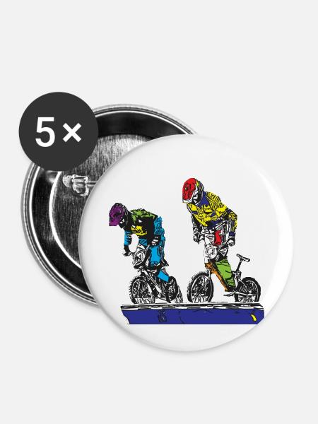 bmx - Buttons klein 25 mm (5er Pack) - Weiß