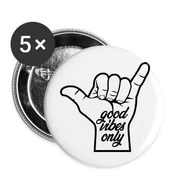 Good Vibes Only - Lot de 5 petits badges (25 mm) - blanc - Devant