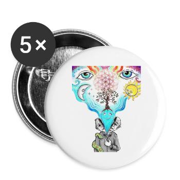 open mind - Buttons klein 25 mm (5er Pack) - Weiß - Vorne