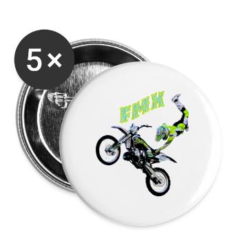 freestyle motocross - Buttons small 1''/25 mm (5-pack) - white - Front