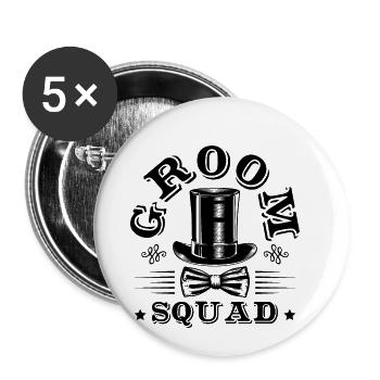 Groom Squad Team - Lot de 5 petits badges (25 mm) - blanc - Devant