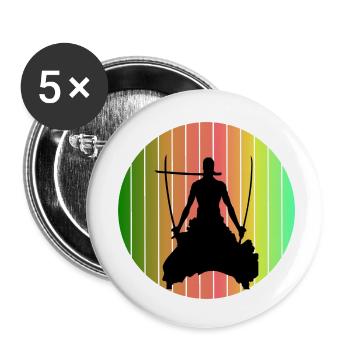 Zorro One Piece - Lot de 5 petits badges (25 mm) - blanc - Devant