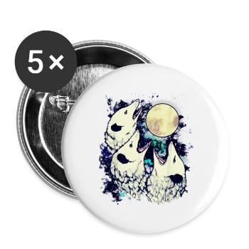 3 opossum moon - Lot de 5 petits badges (25 mm) - blanc - Devant