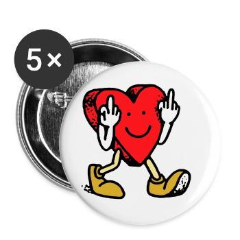Fuck you love - Buttons small 1''/25 mm (5-pack) - white - Front