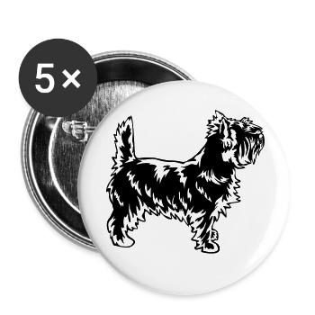 Cairn Terrier - Lot de 5 petits badges (25 mm) - blanc - Devant