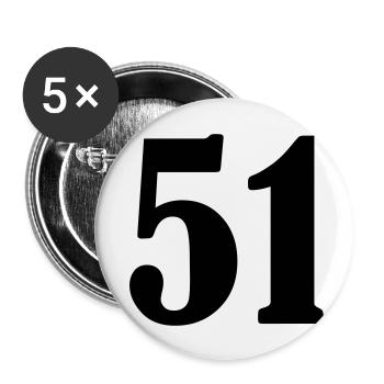 51 - Buttons klein 25 mm (5er Pack) - Weiß - Vorne