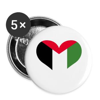 aimer la Palestine - Lot de 5 petits badges (25 mm) - blanc - Devant
