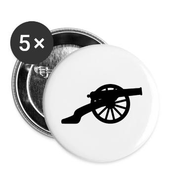 American Civil War Cannon Silhouette - Buttons small 1''/25 mm (5-pack) - white - Front