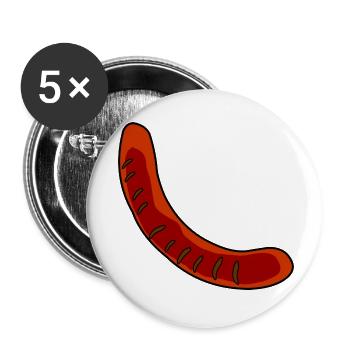 Sausage or bratwurst - Buttons small 1''/25 mm (5-pack) - white - Front