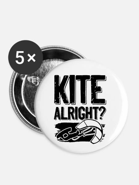 kiteboarding kitesurfing - Buttons klein 25 mm (5er Pack) - Weiß