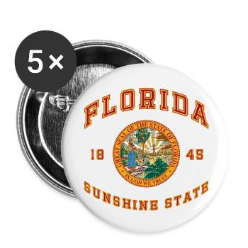 Florida USA College Wappen - Buttons klein 25 mm (5er Pack) - Weiß - Vorne