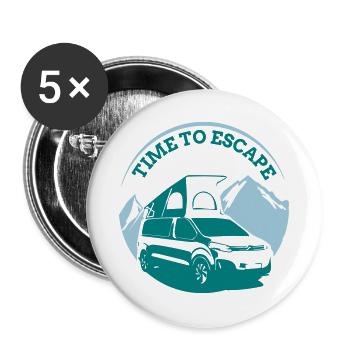 Time to Escape - Lot de 5 petits badges (25 mm) - blanc - Devant