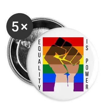 Equality LGBT BLM - Buttons small 1''/25 mm (5-pack) - white - Front