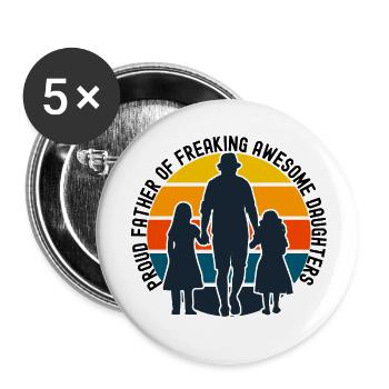Sunset Family Silhouettes - Buttons small 1''/25 mm (5-pack) - white - Front