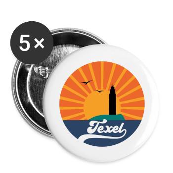 Texel Vintage - schönes Geschenk für Texel Fans - Buttons klein 25 mm (5er Pack) - Weiß - Vorne