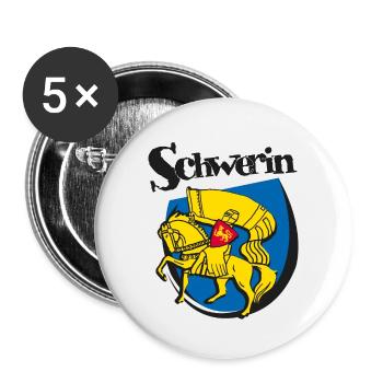 Schwerin coat of arms - Buttons small 1''/25 mm (5-pack) - white - Front