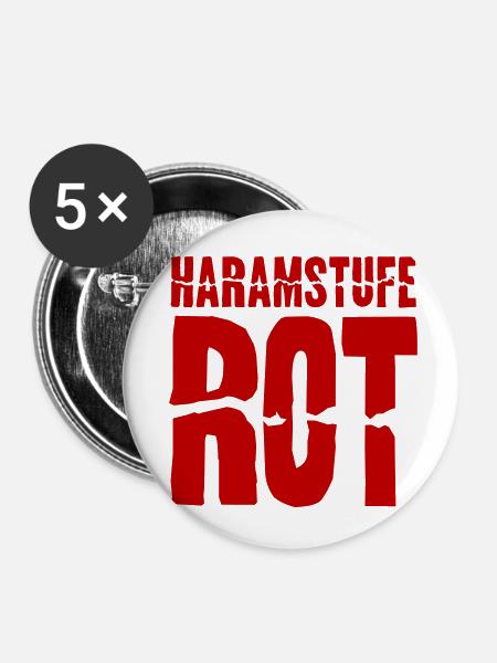Haramstufe Rot - Buttons klein 25 mm (5er Pack) - Weiß