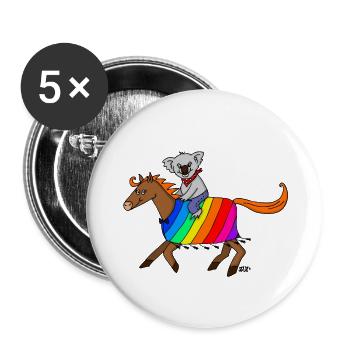 Ida und Henry aus "Ida im Waldkrankenhaus" - Buttons klein 25 mm (5er Pack) - Weiß - Vorne