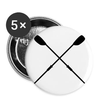 Crossed Skulls Rowing - Buttons small 1''/25 mm (5-pack) - white - Front