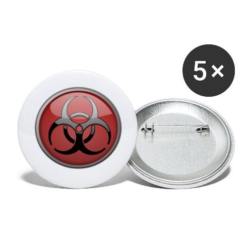 DANGER BIOHAZARD - Buttons klein 25 mm (5er Pack)