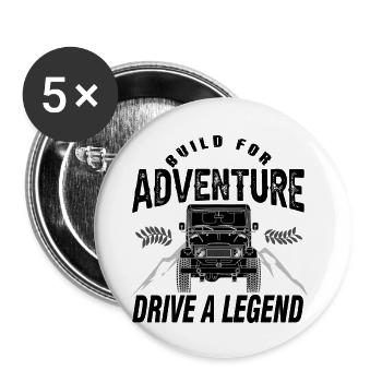 landcruiser - Buttons klein 25 mm (5er Pack) - Weiß - Vorne