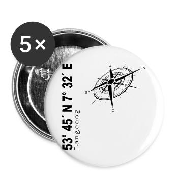 Langeoog - Buttons klein 25 mm (5er Pack) - Weiß - Vorne