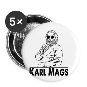 Karl Marx Mags - Buttons klein 25 mm (5er Pack) - Weiß - Vorne