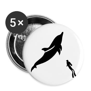 Diving Dive Dive - Buttons small 1''/25 mm (5-pack) - white - Front
