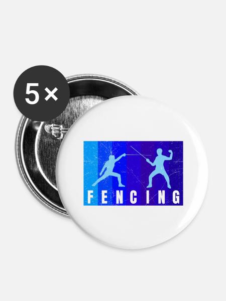 Fechten Duell Fechter Geschenkidee - Buttons klein 25 mm (5er Pack) - Weiß