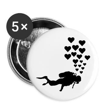 Diving Dive Dive - Buttons small 1''/25 mm (5-pack) - white - Front
