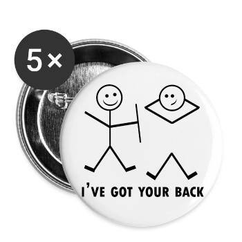 ich habe deinen Rücken - Buttons klein 25 mm (5er Pack) - Weiß - Vorne