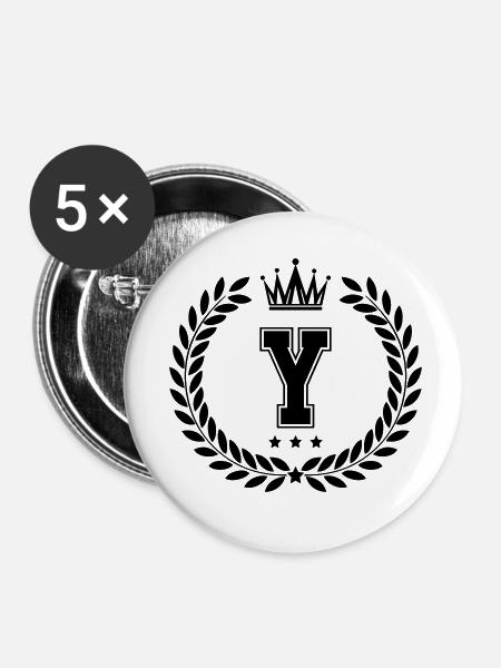 wappen Y - Buttons klein 25 mm (5er Pack) - Weiß