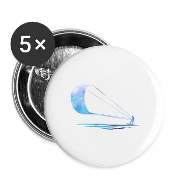 Double Exposure Kite Surfing Kite Surfer Gift - Buttons small 1''/25 mm (5-pack) - white - Front