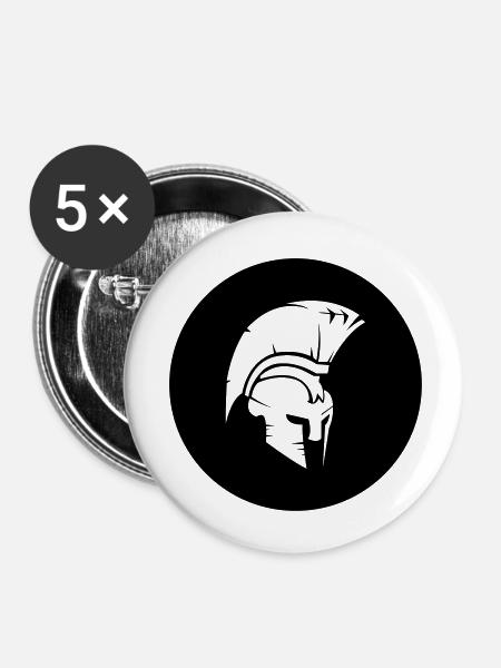 spartan - Buttons klein 25 mm (5er Pack) - Weiß
