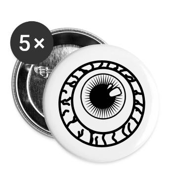 Pupille oculaire, opticien - Lot de 5 petits badges (25 mm) - blanc - Devant