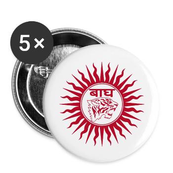 Red tiger in India - Buttons small 1''/25 mm (5-pack) - white - Front