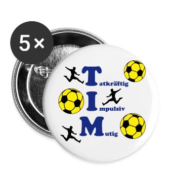 Tim - Buttons klein 25 mm (5er Pack) - Weiß - Vorne