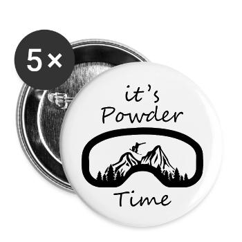 Snowboard Snowboarder - Lot de 5 petits badges (25 mm) - blanc - Devant