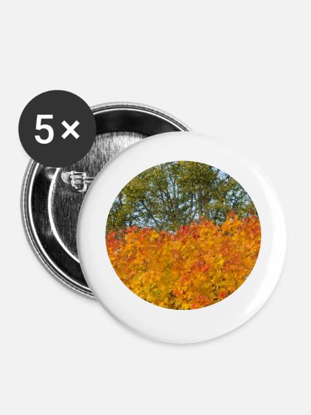 Herbst - Buttons klein 25 mm (5er Pack) - Weiß